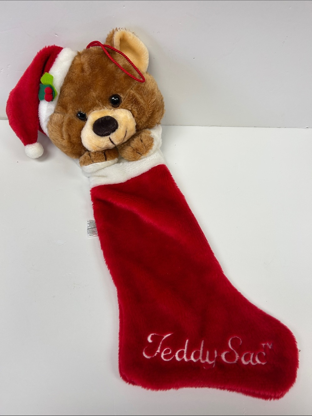 Vintage 1980’s EATONS  24” plush “Teddy Sac” Christmas stocking Made in Taiwan